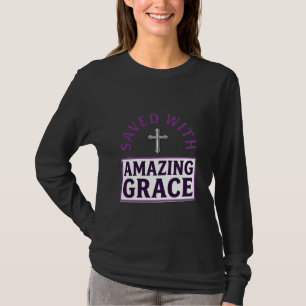Amazing Grace Christelijk Kruis Vintage T-shirt