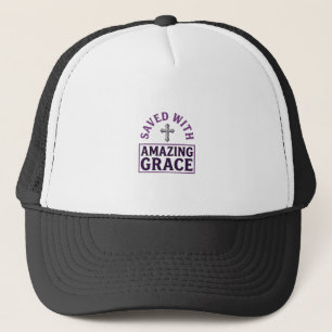 Amazing Grace Christelijk Kruis Vintage Trucker Pet