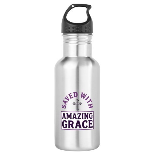 Amazing Grace Christelijk Kruis Vintage Waterfles (Voorkant)