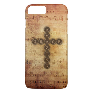 Amazing Grace Cross op Aged Sheet Music Case-Mate iPhone Case