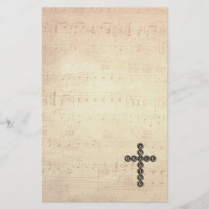 Amazing Grace Cross op muziekblad Briefpapier
