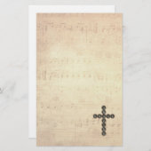Amazing Grace Cross op  muziekblad Briefpapier (Voorkant / Achterkant)