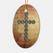 Amazing Grace Cross op  muziekblad Keramisch Ornament (Links)