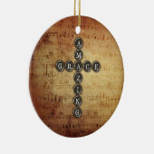 Amazing Grace Cross op muziekblad Keramisch Ornament (Rechts)