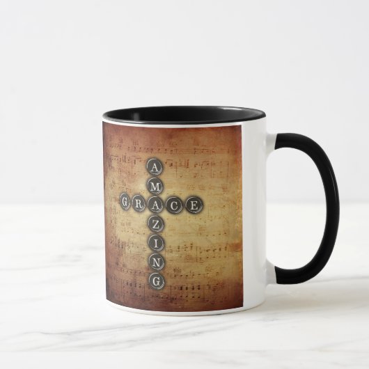 Amazing Grace Cross op muziekblad Mok (Rechts)