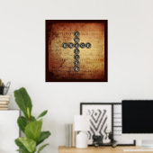 Amazing Grace Cross op  muziekblad Poster (Thuiskantoor)