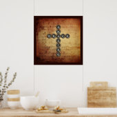 Amazing Grace Cross op  muziekblad Poster (Keuken)