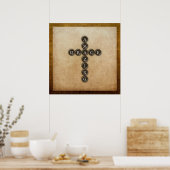 Amazing Grace Cross Wordart Poster (Keuken)