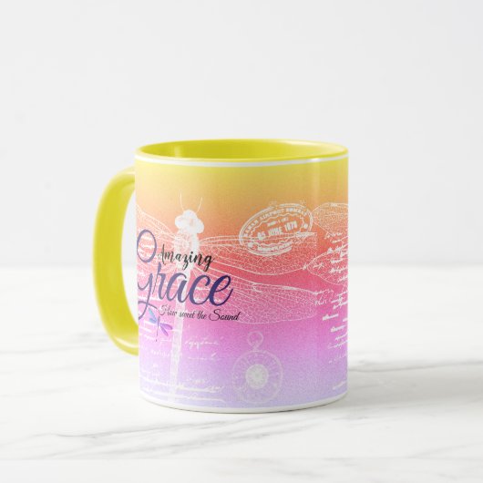 Amazing Grace Dragonfly pastelgradiënt Mok (Voorkant links)