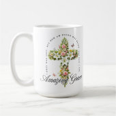 Amazing Grace Floral Christelijk Cross Koffiemok (Links)