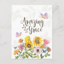 Amazing Grace Flowers and Butterflies Christelijk