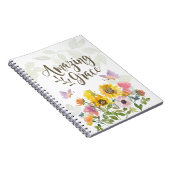 Amazing Grace Flowers and Butterflies Christelijk Notitieboek (Rechterzijde)