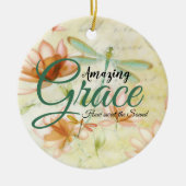 Amazing Grace Flowers and dragonfly Keramisch Ornament (Voorkant)