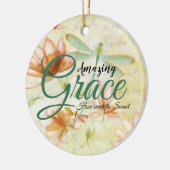 Amazing Grace Flowers and dragonfly Keramisch Ornament (Links)