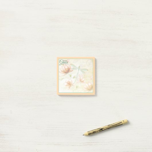 Amazing Grace Flowers and dragonfly Post-it® Notes (Op bureau)