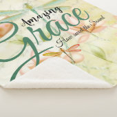 Amazing Grace Flowers and dragonfly Sherpa Deken (3/4)