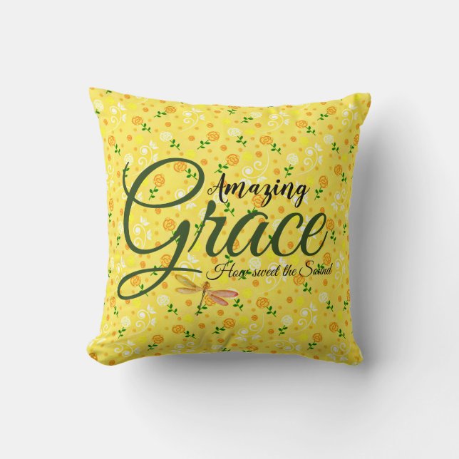 Amazing Grace Gele voorjaarsbloemen Kussen (Voorkant)