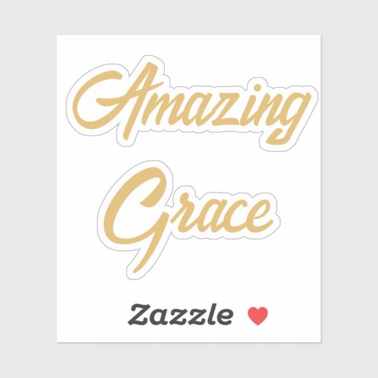 Amazing Grace Hand Lettering Gold Sticker (Vel)