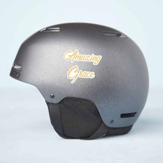 Amazing Grace Hand Lettering Gold Sticker (Helm Zijkant)