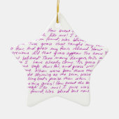 Amazing Grace handgeschreven teksten Keramisch Ornament (Voorkant)