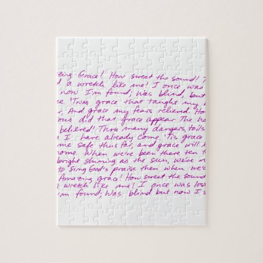 Amazing Grace handgeschreven teksten Legpuzzel (Verticaal)