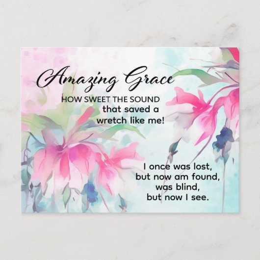 Amazing Grace How Sweet the Sound Christian Hymn Briefkaart (Voorkant)
