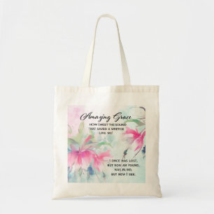 Amazing Grace How Sweet the Sound Christian Hymn Tote Bag