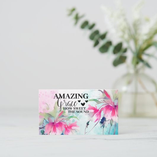 Amazing Grace How Sweet the Sound Christian Hymn Visitekaartje (Staand voorkant)