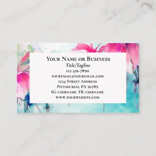 Amazing Grace How Sweet the Sound Christian Hymn Visitekaartje (Achterkant)