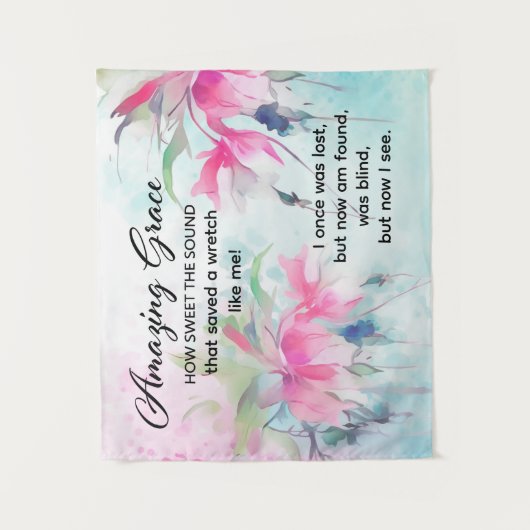 Amazing Grace How Sweet the Sound Christian Hymn Wandkleed (Voorkant)