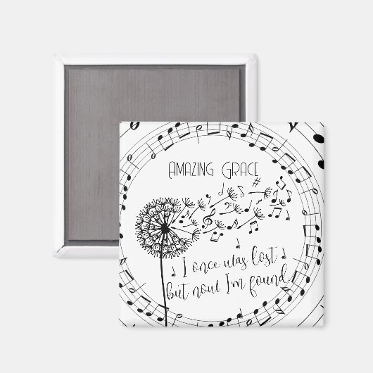Amazing Grace Hymn Dandelion Christelijk Magneet (Voorkant / Achterkant)