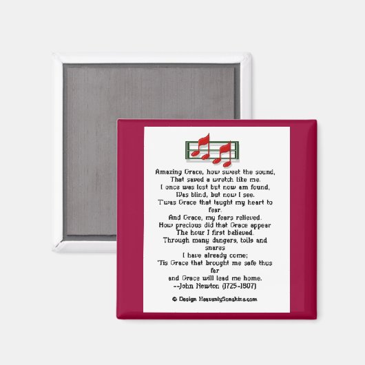 Amazing Grace Hymn Magneet (Voorkant / Achterkant)