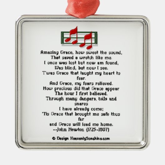 Amazing Grace Hymn Metalen Ornament (Voorkant)