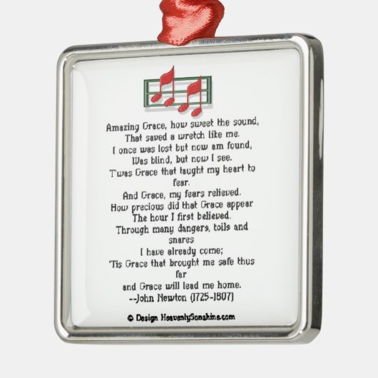 Amazing Grace Hymn Metalen Ornament (Links)