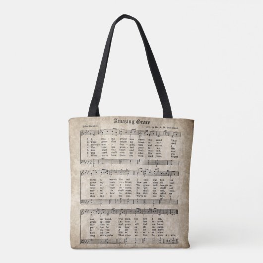 Amazing Grace  Hymn Music Canvas tas (Achterkant)