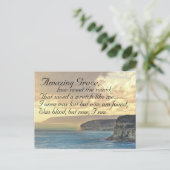 Amazing Grace Hymn Ocean Sunset Briefkaart (Staand voorkant)