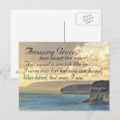 Amazing Grace Hymn Ocean Sunset Briefkaart (Voorkant / Achterkant)
