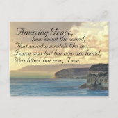 Amazing Grace Hymn Ocean Sunset Briefkaart (Voorkant)