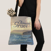 Amazing Grace Hymn Ocean Sunset Tote Bag (Dichtbij)
