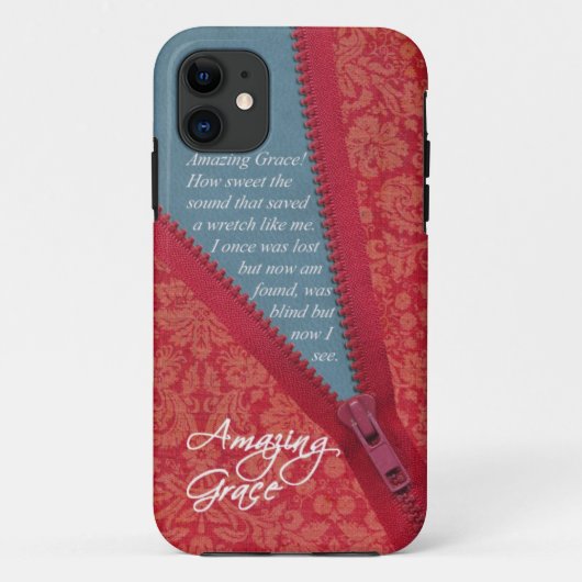 Amazing Grace Hymn - Red Floral Zipper Pull Design Case-Mate iPhone Case (Achterkant)