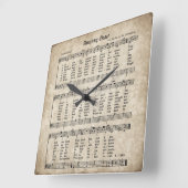 Amazing Grace  Hymn Sheet Music Clock Vierkante Klok (Hoek)