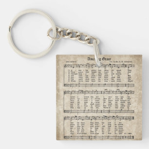 Amazing Grace Hymn Sheet Music Sleutelhanger