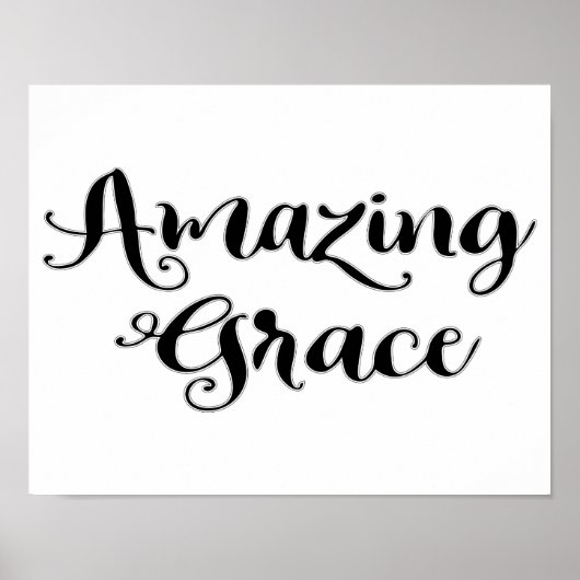 Amazing Grace Inspirerend Quote Gezegde Poster (Voorkant)