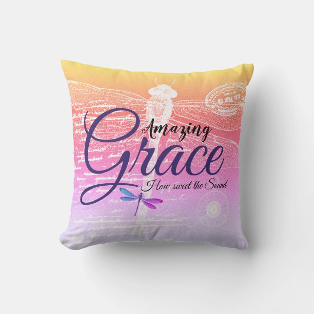 Amazing Grace Libel pastel gradiënt  Kussen (Voorkant)