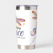 Amazing Grace Libelle spatpainting gepersonalisee Geïsoleerde Drinkbeker (Links)