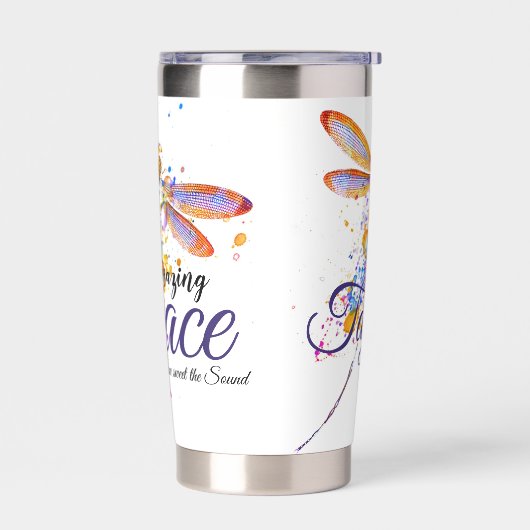 Amazing Grace Libelle spatpainting  gepersonalisee Geïsoleerde Drinkbeker (Links)