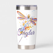 Amazing Grace Libelle spatpainting gepersonalisee Geïsoleerde Drinkbeker (Achterkant)