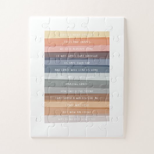 Amazing Grace Lyric Colorful Art Legpuzzel (Verticaal)