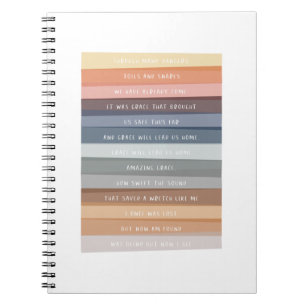 Amazing Grace Lyric Colorful Stripes Notitieboek