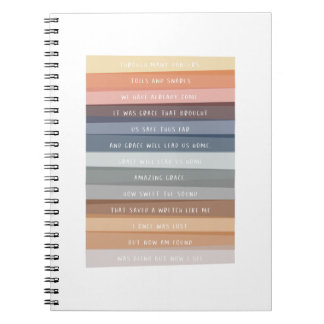 Amazing Grace Lyric Colorful Stripes Notitieboek